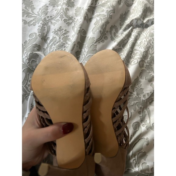 LC Lauren Conrad Tan Braided Strappy Heels - Picture 4 of 5